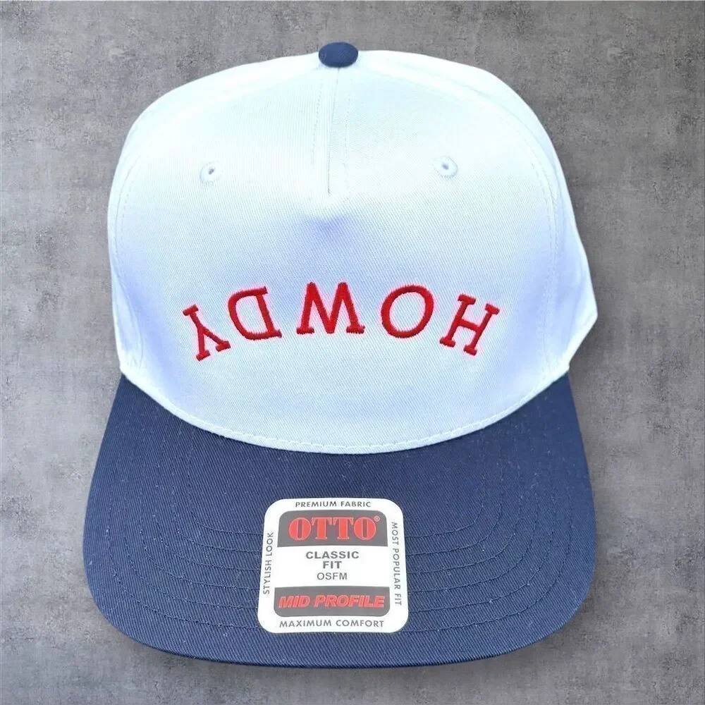 Otto Cap Howdy Snapback Trucker Hat White/Blue‎ Unisex Adjustable
